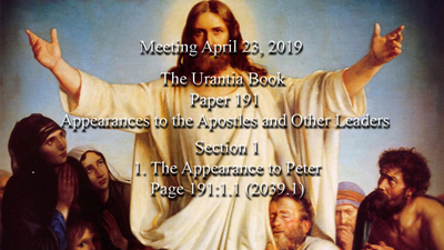 Paper 191 - Appearances to the Apostles and Other Leaders