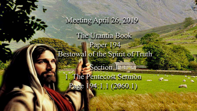 Paper 194 - Bestowal of the Spirit of Truth